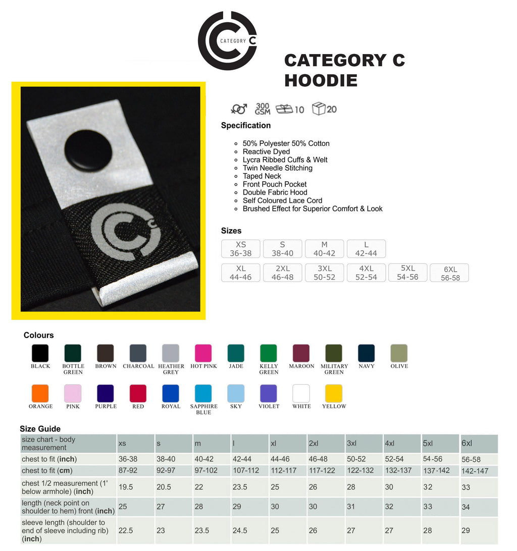 Category C Graphic Hoodie – Be Happy | White, Black, Navy