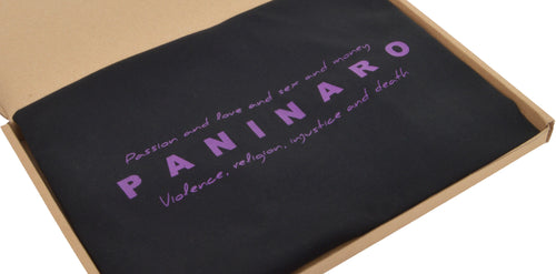 Category C Graphic Hoodie – Paninaro Script | White, Black, Navy
